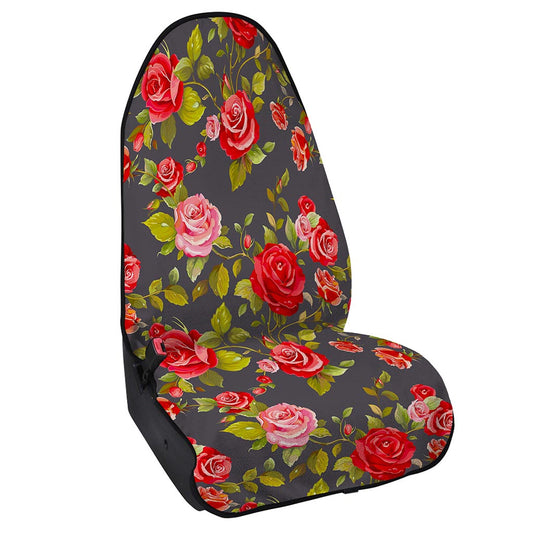 Pink Red Rose Floral Pattern Print Waterproof Car Seat Cover