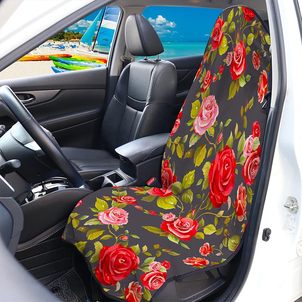 Pink Red Rose Floral Pattern Print Waterproof Car Seat Cover