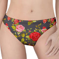 Pink Red Rose Floral Pattern Print Women's Thong
