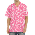 Pink Ribbon Breast Cancer Pattern Print Aloha Shirt