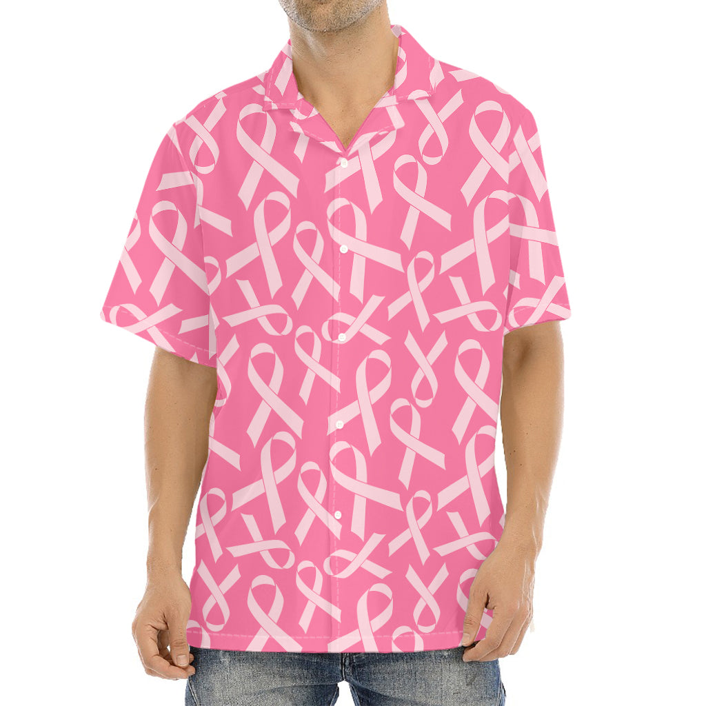 Pink Ribbon Breast Cancer Pattern Print Aloha Shirt
