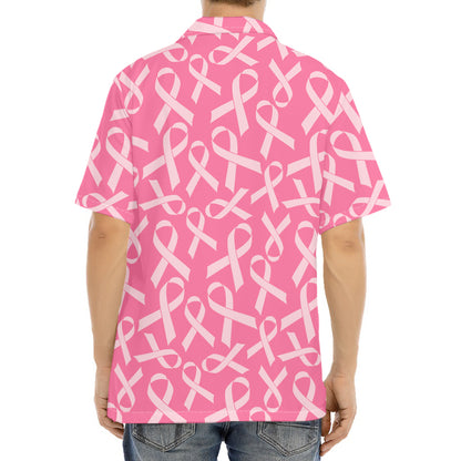 Pink Ribbon Breast Cancer Pattern Print Aloha Shirt