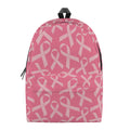 Pink Ribbon Breast Cancer Pattern Print School Backpack