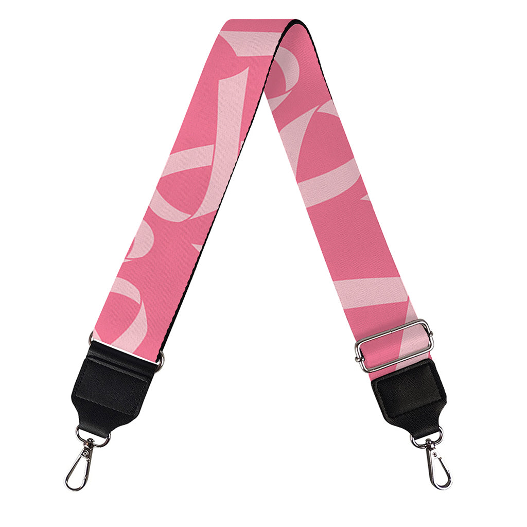 Pink Ribbon Breast Cancer Pattern Print Bag Strap