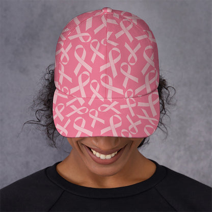 Pink Ribbon Breast Cancer Pattern Print Baseball Cap