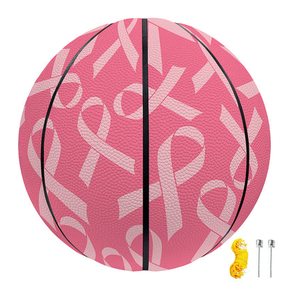 Pink Ribbon Breast Cancer Pattern Print Basketball