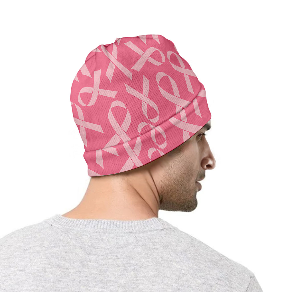 Pink Ribbon Breast Cancer Pattern Print Beanie