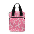 Pink Ribbon Breast Cancer Pattern Print Bible Tote Bag