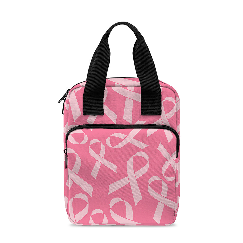 Pink Ribbon Breast Cancer Pattern Print Bible Tote Bag