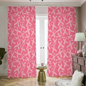 Pink Ribbon Breast Cancer Pattern Print Blackout Pencil Pleat Curtains