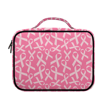 Pink Ribbon Breast Cancer Pattern Print Briefcase Bible Bag