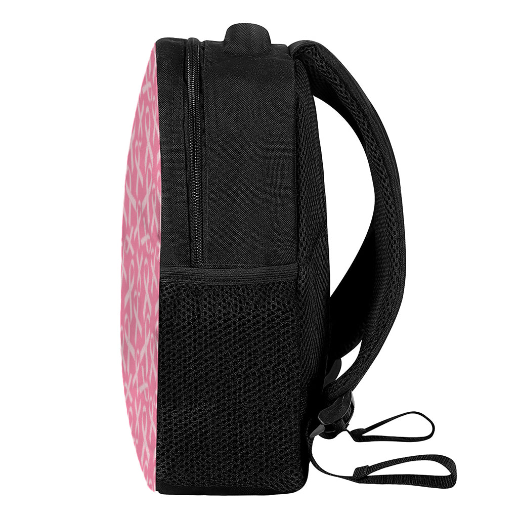 Pink Ribbon Breast Cancer Pattern Print Casual Backpack