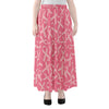 Pink Ribbon Breast Cancer Pattern Print Chiffon Maxi Skirt