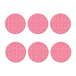 Pink Ribbon Breast Cancer Pattern Print Coaster Set