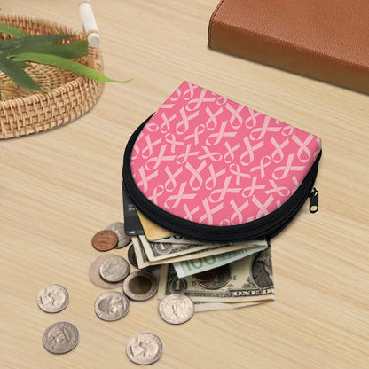 Pink Ribbon Breast Cancer Pattern Print Coin Purse