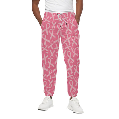 Pink Ribbon Breast Cancer Pattern Print Cotton Pants