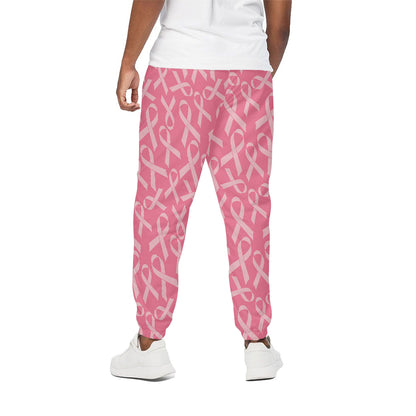 Pink Ribbon Breast Cancer Pattern Print Cotton Pants