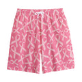 Pink Ribbon Breast Cancer Pattern Print Cotton Shorts