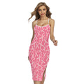 Pink Ribbon Breast Cancer Pattern Print Cross Back Cami Dress