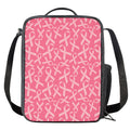 Pink Ribbon Breast Cancer Pattern Print Crossbody Lunch Bag
