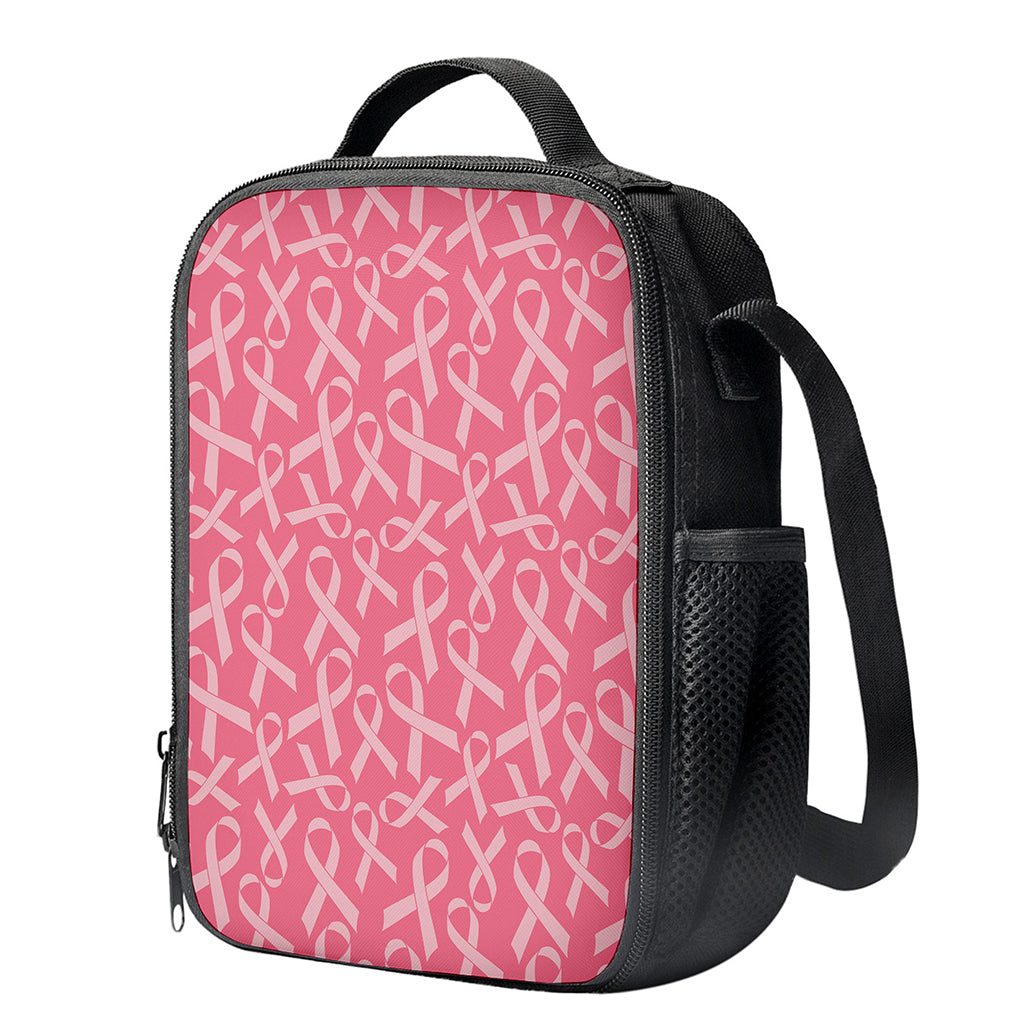 Pink Ribbon Breast Cancer Pattern Print Crossbody Lunch Bag