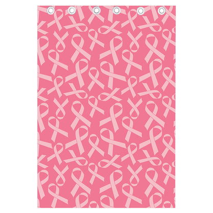 Pink Ribbon Breast Cancer Pattern Print Curtain