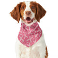 Pink Ribbon Breast Cancer Pattern Print Dog Bandana