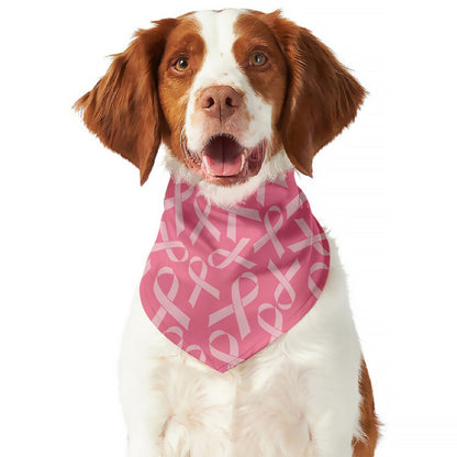 Pink Ribbon Breast Cancer Pattern Print Dog Bandana