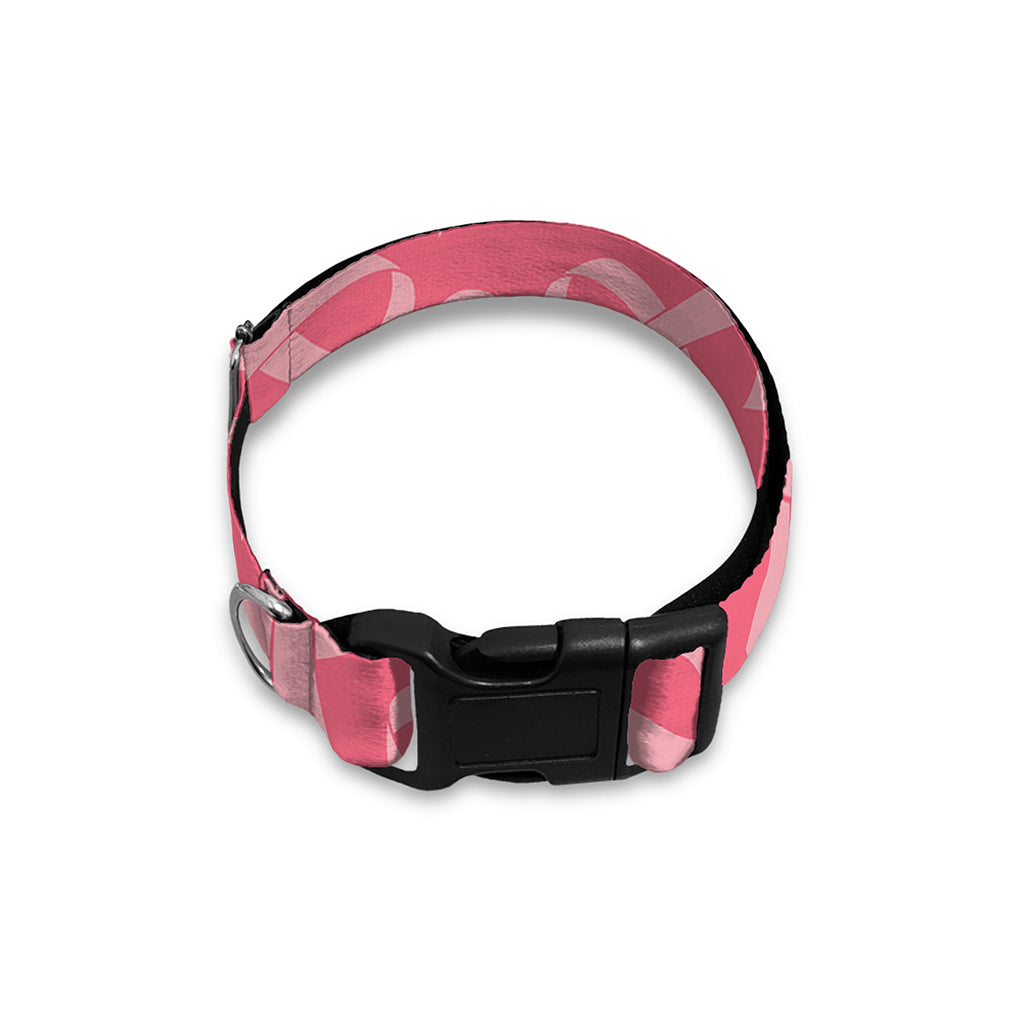 Pink Ribbon Breast Cancer Pattern Print Dog Collar