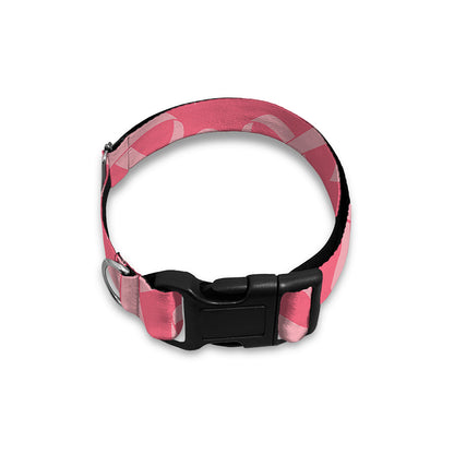 Pink Ribbon Breast Cancer Pattern Print Dog Collar
