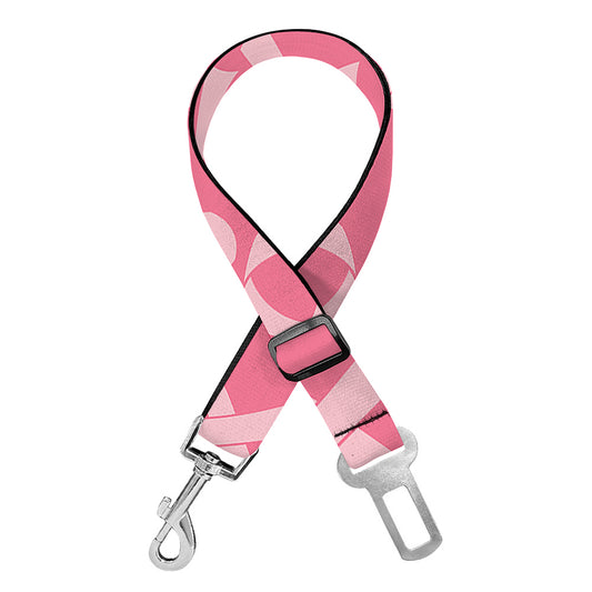 Pink Ribbon Breast Cancer Pattern Print Dog Seat Belt