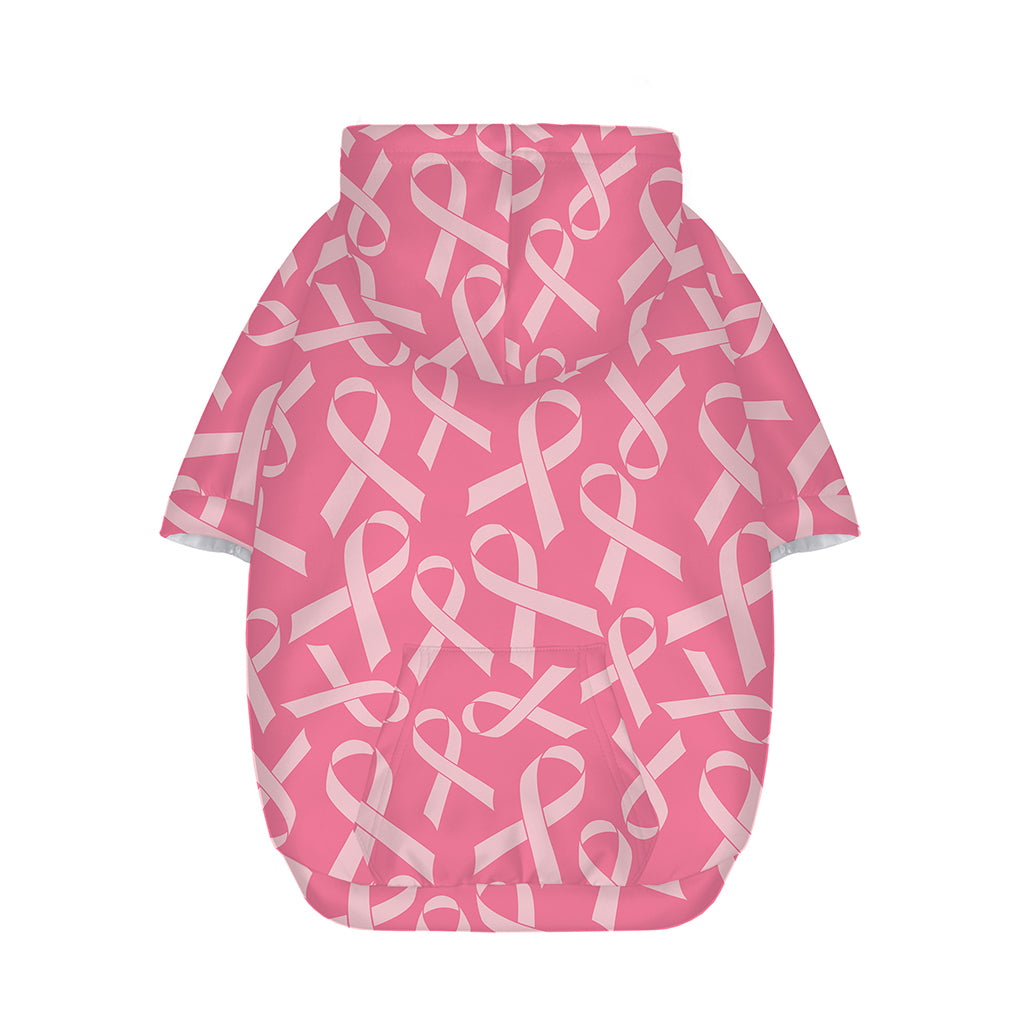 Pink Ribbon Breast Cancer Pattern Print Dog Zip Up Hoodie