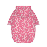 Pink Ribbon Breast Cancer Pattern Print Dog Zip Up Hoodie