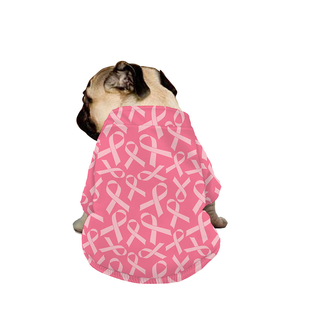 Pink Ribbon Breast Cancer Pattern Print Dog Zip Up Jacket