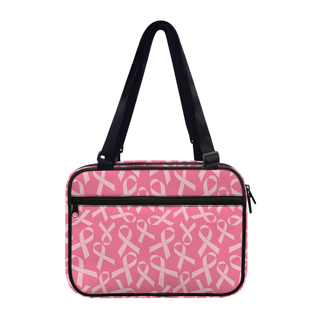 Pink Ribbon Breast Cancer Pattern Print Double Strap Bible Bag