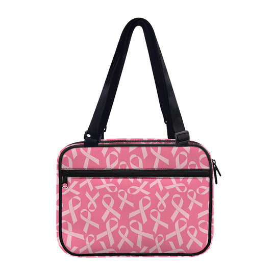 Pink Ribbon Breast Cancer Pattern Print Double Strap Bible Bag