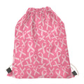 Pink Ribbon Breast Cancer Pattern Print Drawstring Bag