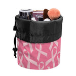 Pink Ribbon Breast Cancer Pattern Print Drawstring Makeup Bag