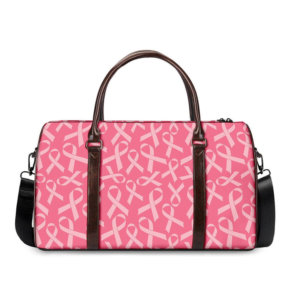 Pink Ribbon Breast Cancer Pattern Print Duffle Bag