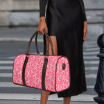 Pink Ribbon Breast Cancer Pattern Print Duffle Bag