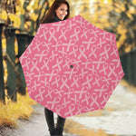 Pink Ribbon Breast Cancer Pattern Print Foldable Umbrella