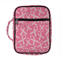 Pink Ribbon Breast Cancer Pattern Print Front Pocket Bible Bag