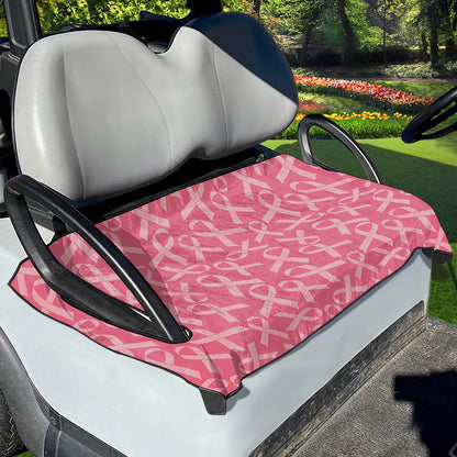 Pink Ribbon Breast Cancer Pattern Print Golf Cart Seat Cover