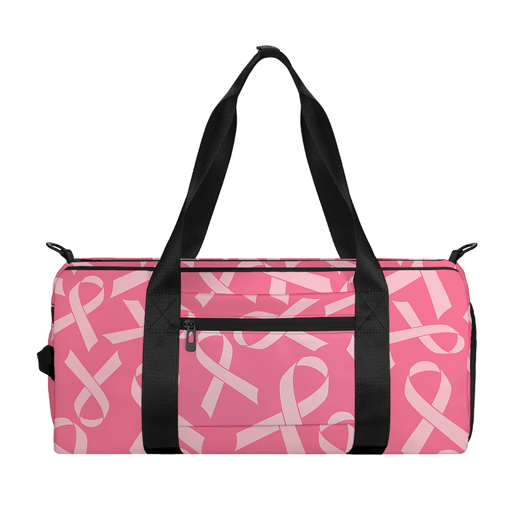Pink Ribbon Breast Cancer Pattern Print Gym Bag