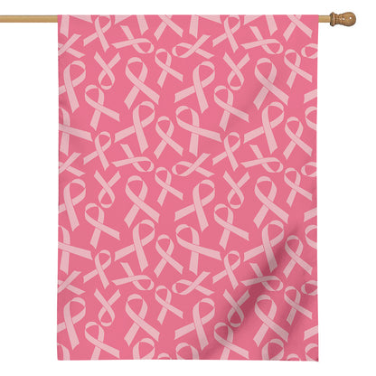 Pink Ribbon Breast Cancer Pattern Print House Flag