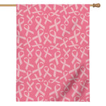 Pink Ribbon Breast Cancer Pattern Print House Flag
