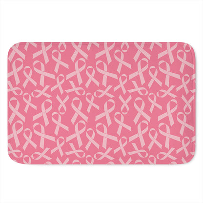 Pink Ribbon Breast Cancer Pattern Print Indoor Door Mat