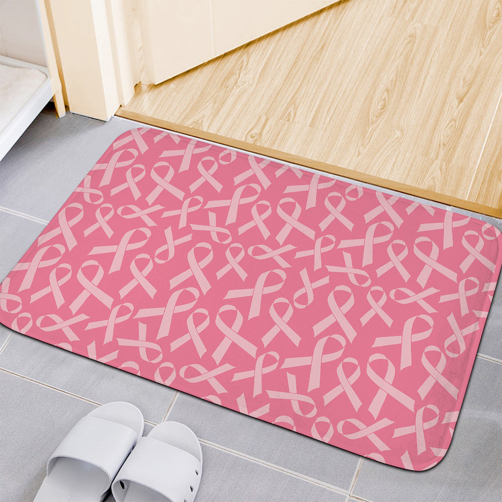 Pink Ribbon Breast Cancer Pattern Print Indoor Door Mat