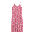 Pink Ribbon Breast Cancer Pattern Print Jersey Midi Cami Dress