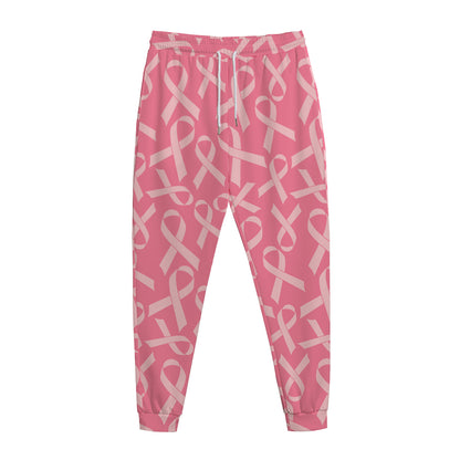 Pink Ribbon Breast Cancer Pattern Print Jogger Pants